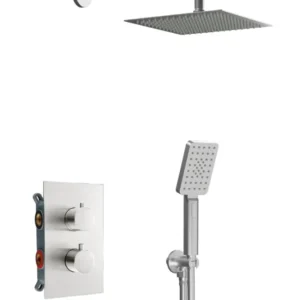 Вградена душ система с термостат Alpha Therm Satin Nickel - Aquagrif