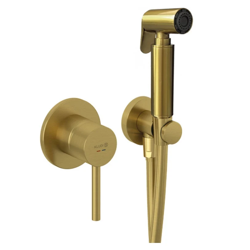 Смесител с хигиенен душ Kludi Bozz Brushed Gold