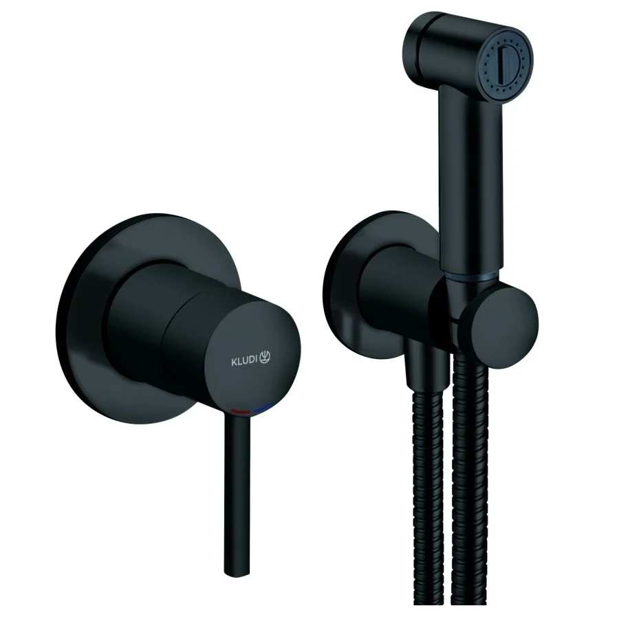 Смесител с хигиенен душ Kludi Bozz Matt Black