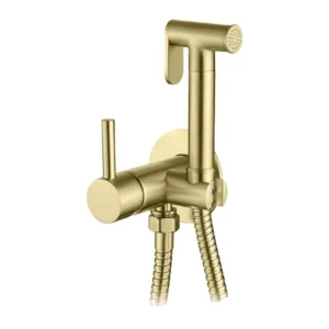 Смесител с хигиенен душ Taus Brushed Gold - Aquagrif