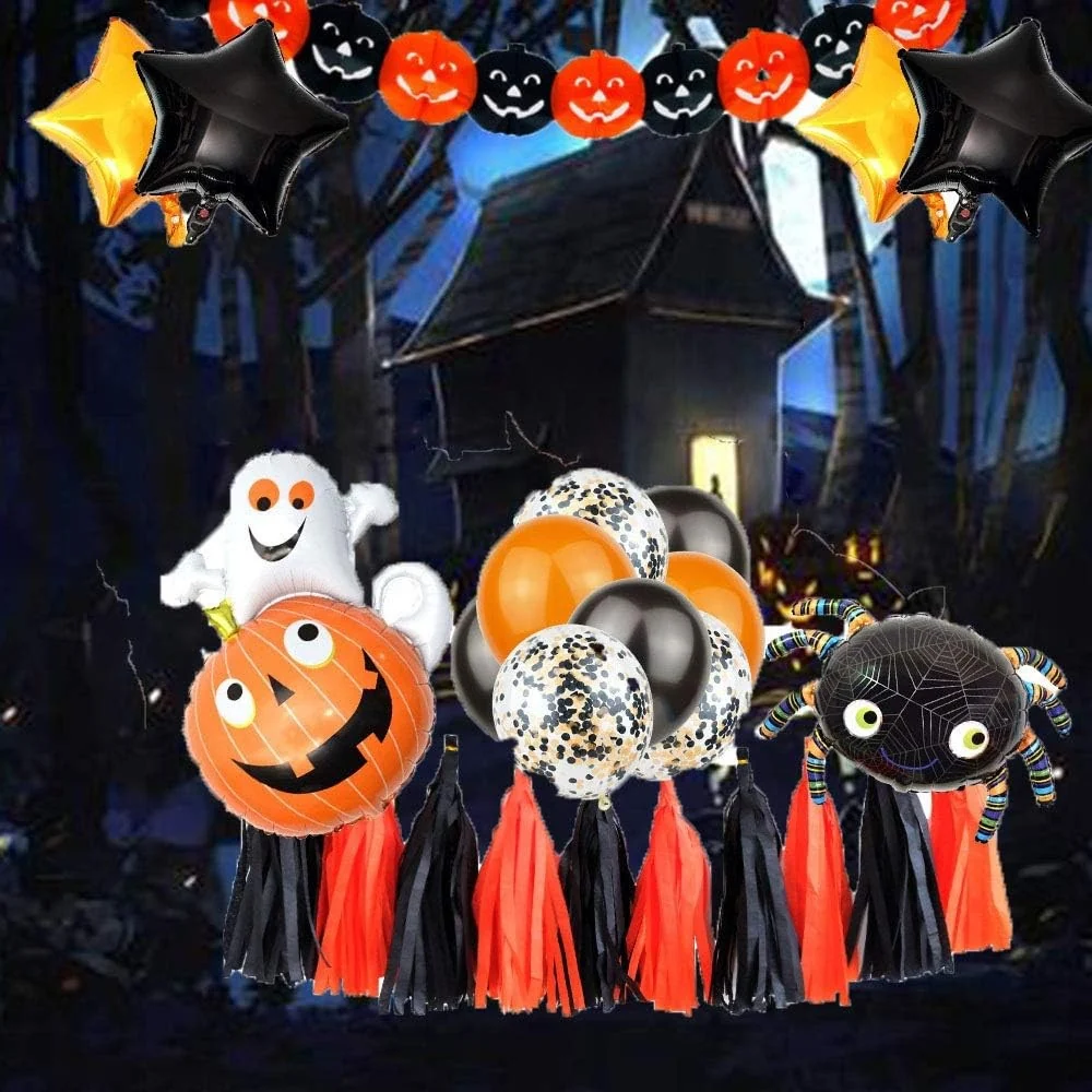 Комплект от 5 балона с тиквени призраци | HalloweenVibes