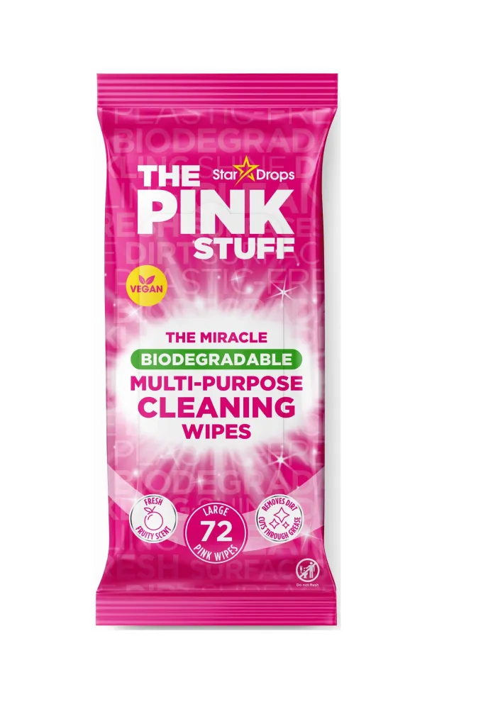Pink Stuff Антибактериални почистващи кърпички Биологично разградими 72 броя - Ограничена серия
