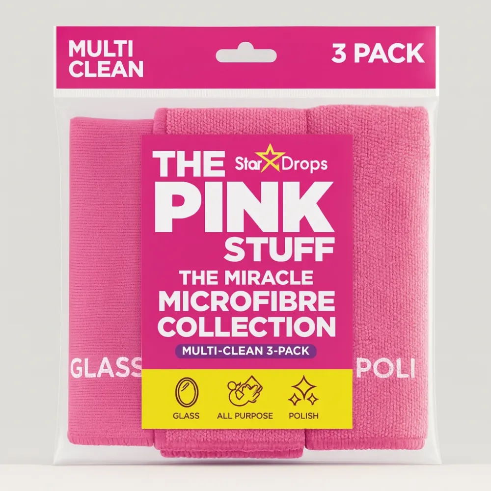 Pink Stuff Микровълнова почистваща кърпа розова (3 броя)