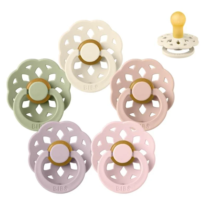 BIBS Round Boheme Pacifier - Sampler - 5 pcs. - sz. 1 - Springtime Paris