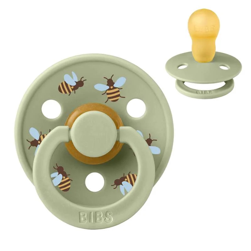 Bibs Round Colour Pacifier - sz. 3 - natural rubberized - Studio - Bumblebee - Sage