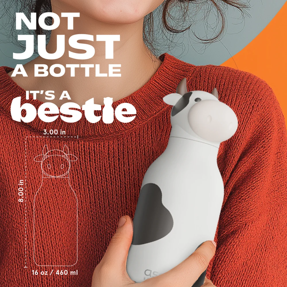 Asobu Термобутилка със сламка Beast -Cow 460 ml