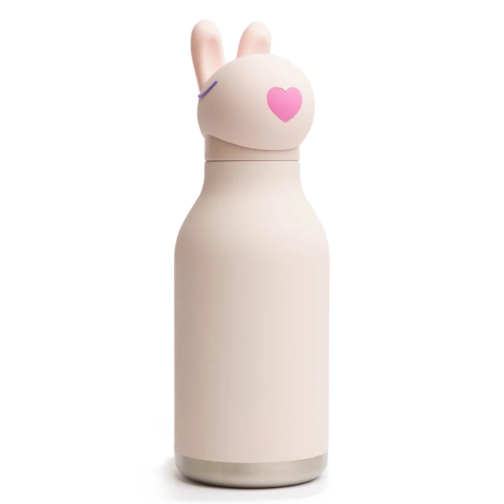 Asobu Термобутилка със сламка Bestie - заек 460 ml