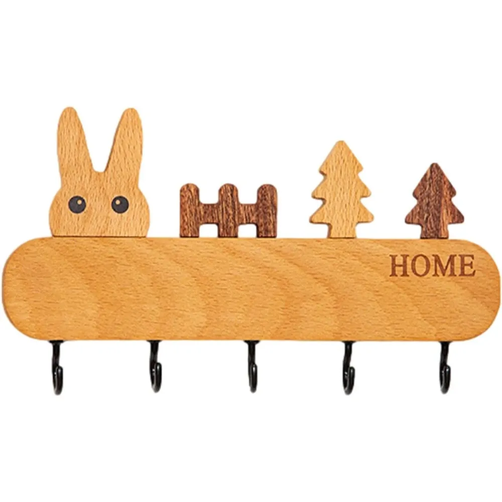 Ключодържател 5 черни кукички със заек | BunnyKey