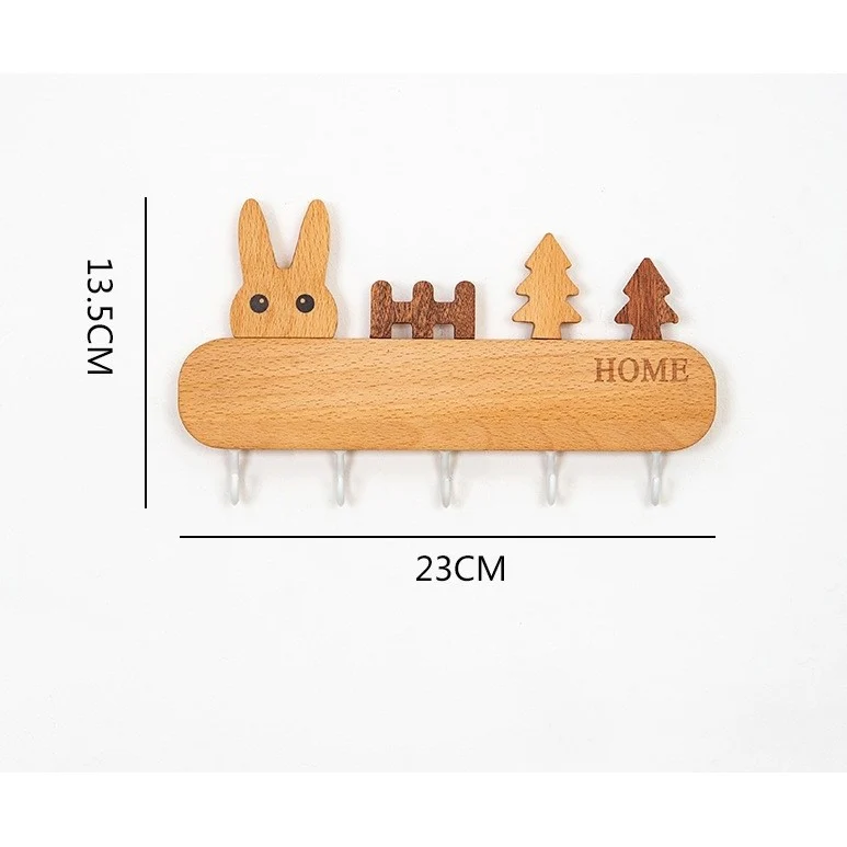 Ключодържател 5 бели кукички със заек | BunnyKey 2