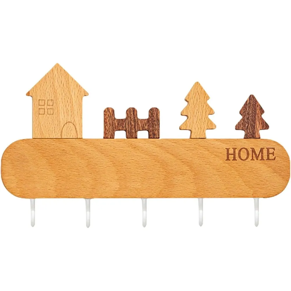 Ключодържател 5 бели кукички с къща | HomeKey 2