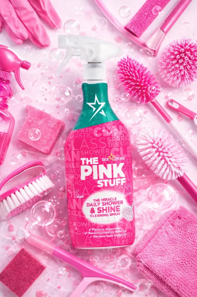 Pink Stuff Чудодейният ежедневен спрей за почистване на душ и блясък 850ml - лимитирано издание