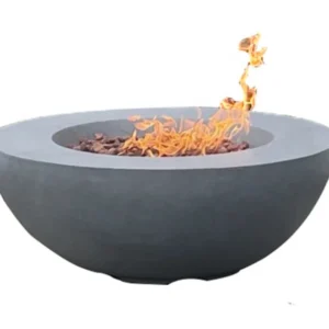 CharcMe Round Gas Fire Pit Table, Shade Grey