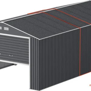 Duramax Метален гаражен удължител 12 x 6 - антрацит с мръснобели гарнитури
