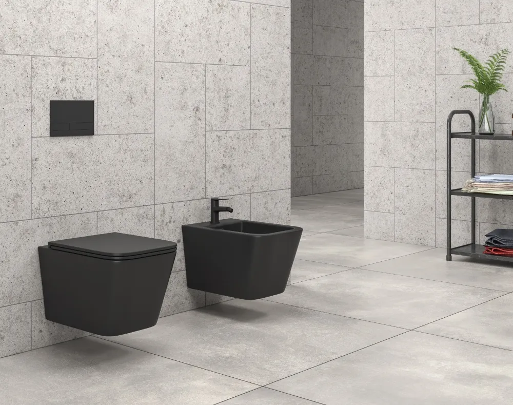 GEBERIT Delta50 Black с тоалетна Karag LT 057E Tornado Black Matt
