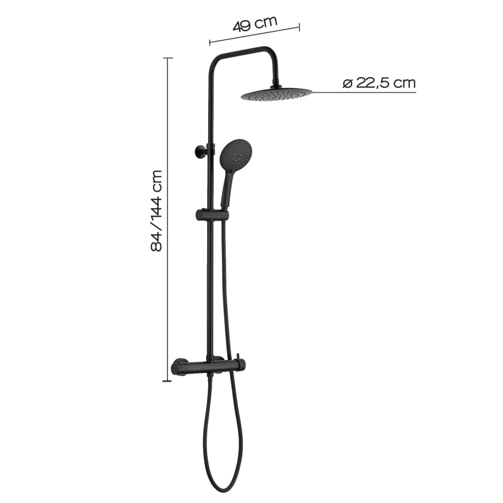 Душ колона Gedy G-Star Plus Matt Black