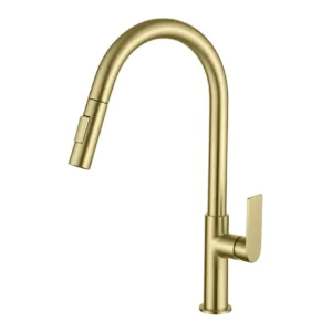 Кухненски смесител Alpha Brushed Gold - Aquagrif