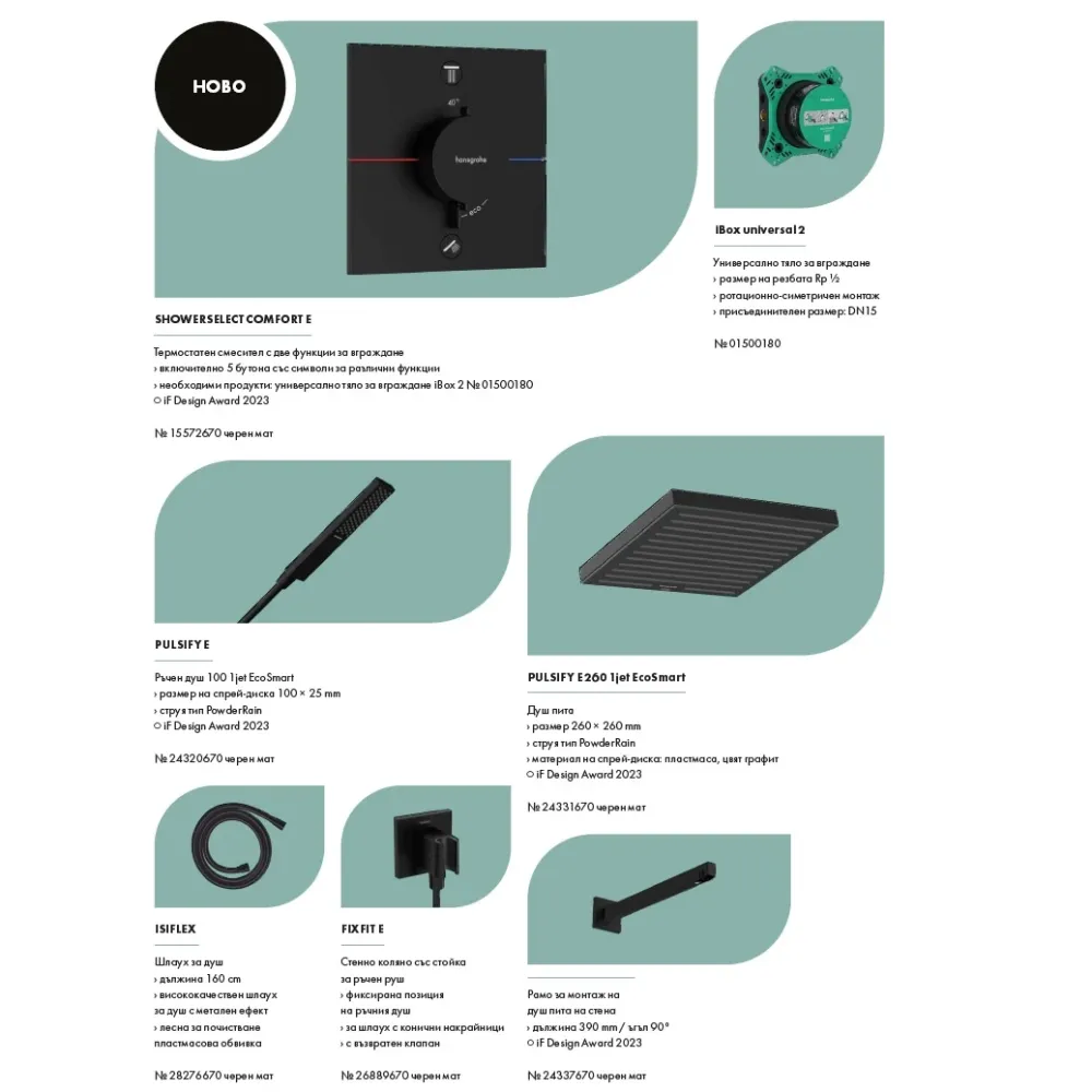 Hansgrohe Pulsify E + Showerselect Comfort E matt black