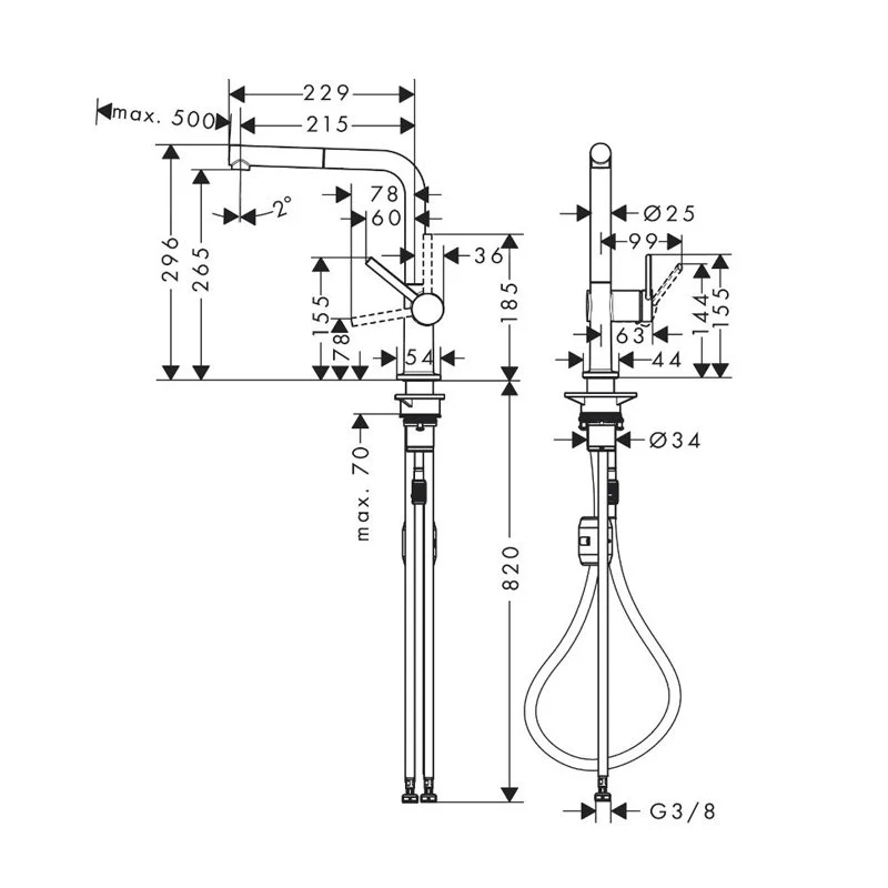 Hansgrohe Talis M54 270 1jet Matt Black