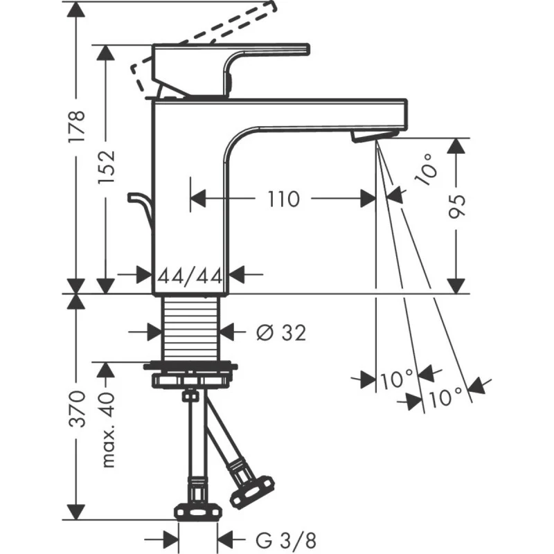 Hansgrohe Vernis Shape 100 за мивка