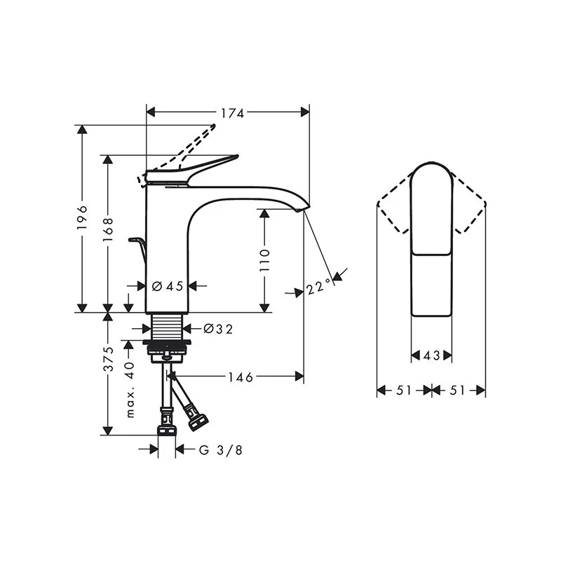 Hansgrohe Vivenis 110 за мивка - бял мат