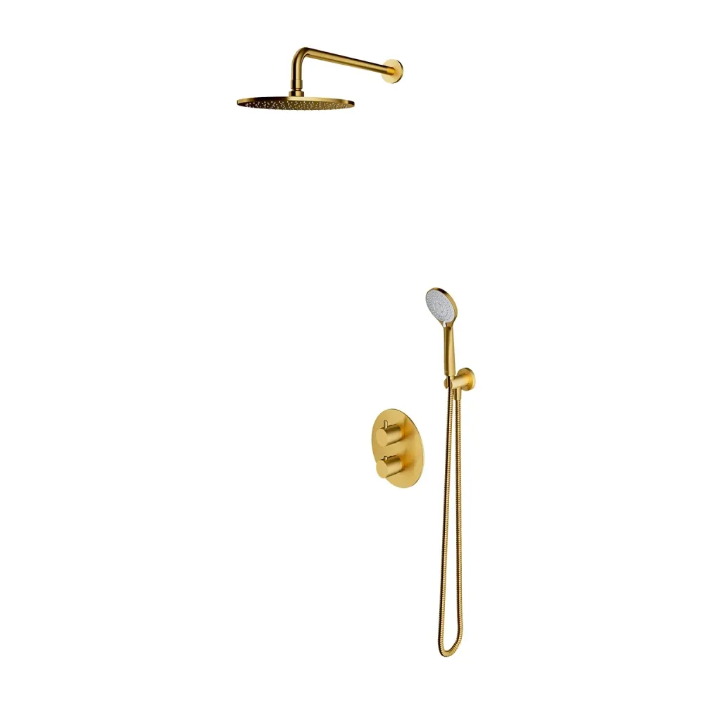 Термостатична душ система за вграждане Omnires Y Brushed Gold