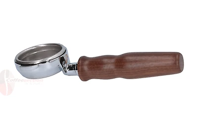 Bottomless Naked Portafilter Rancilio Silvia Walnut Handle 21g Wood