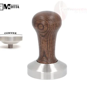 Motta Convex Stainless Coffee Tamper ø 58mm Wood Handle Commercial machines E61
