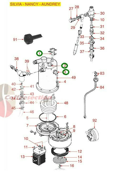 Rancilio parts kit, Thermostats Repair set - Silvia espresso 100°C, 145°C, 165°C