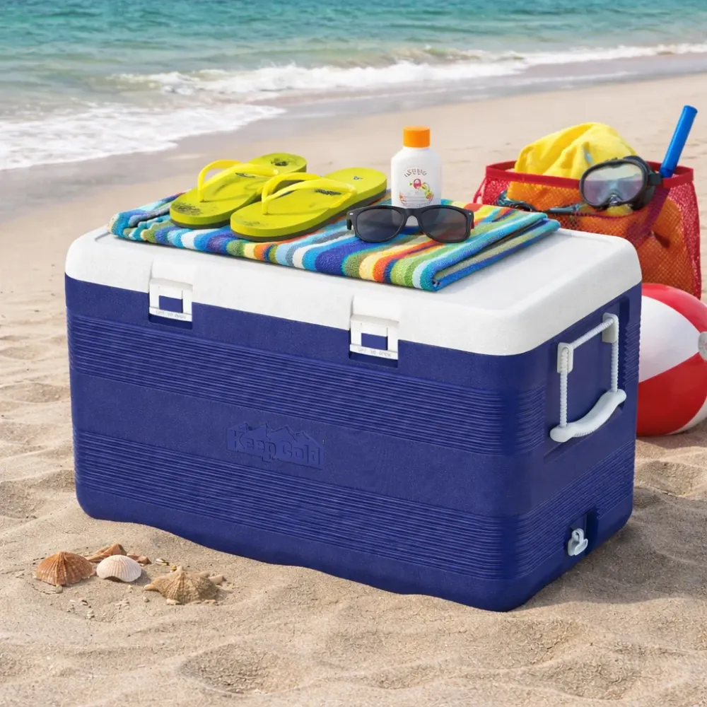 Duramax Deluxe Icebox 100 с PU изолация и странични дръжки, син