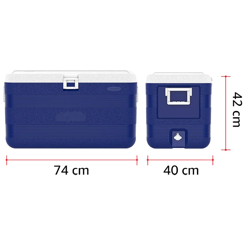 Duramax Deluxe Icebox 70 с PU изолация и странични дръжки, син