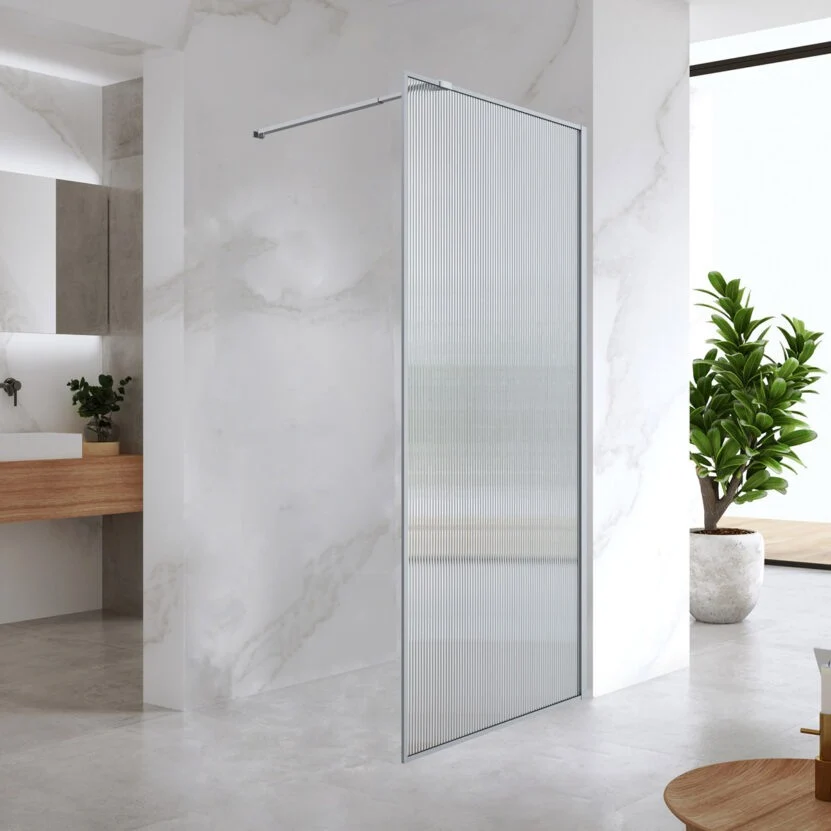 Статичен параван Alia Walk- Chrome Brush Fluted 70 см.