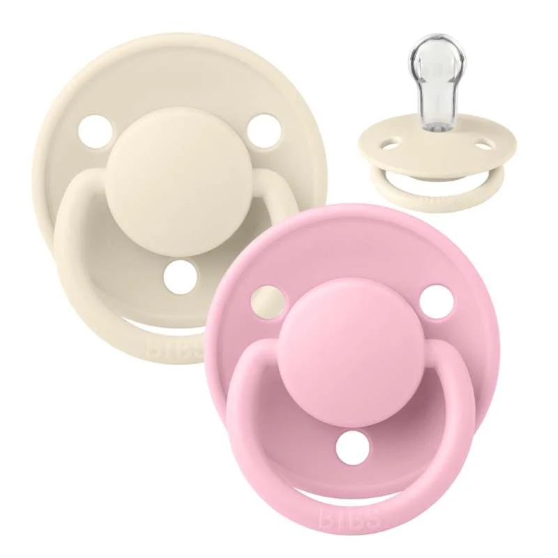 Нетоксичен BIBS De Lux Sut - 2-Pak - Onesize - Silikone - Ivory/Baby Pink