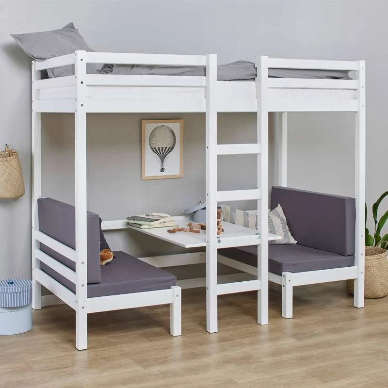 Hoppekids Jumboseng - 90x200 cm. - Hvid