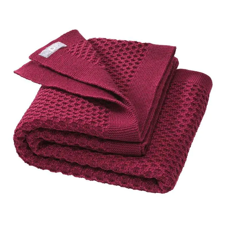 Disana Honeycomb Babytæppe - Merinould - 80x100 cm. - Cassis