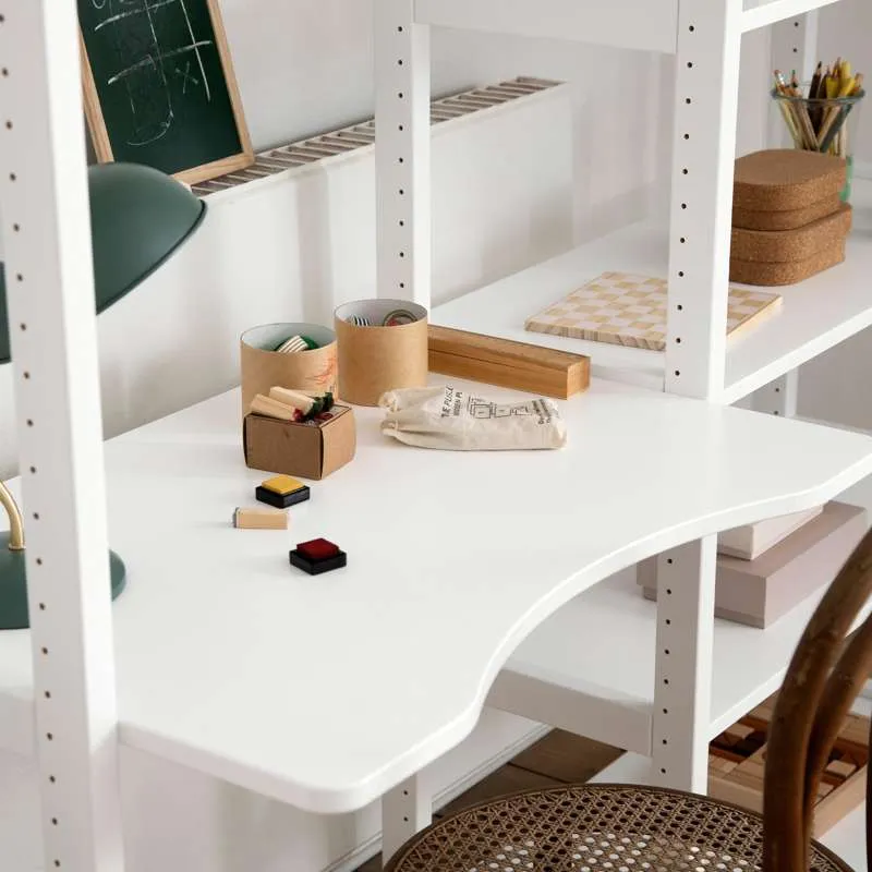 Hoppekids STOREY - Sæt m. 8 Hylder og Skriveplade - 100 cm. - Hvid