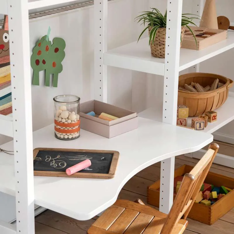 Hoppekids STOREY - Sæt m. 8 Hylder og Skriveplade - 80 cm. - Hvid