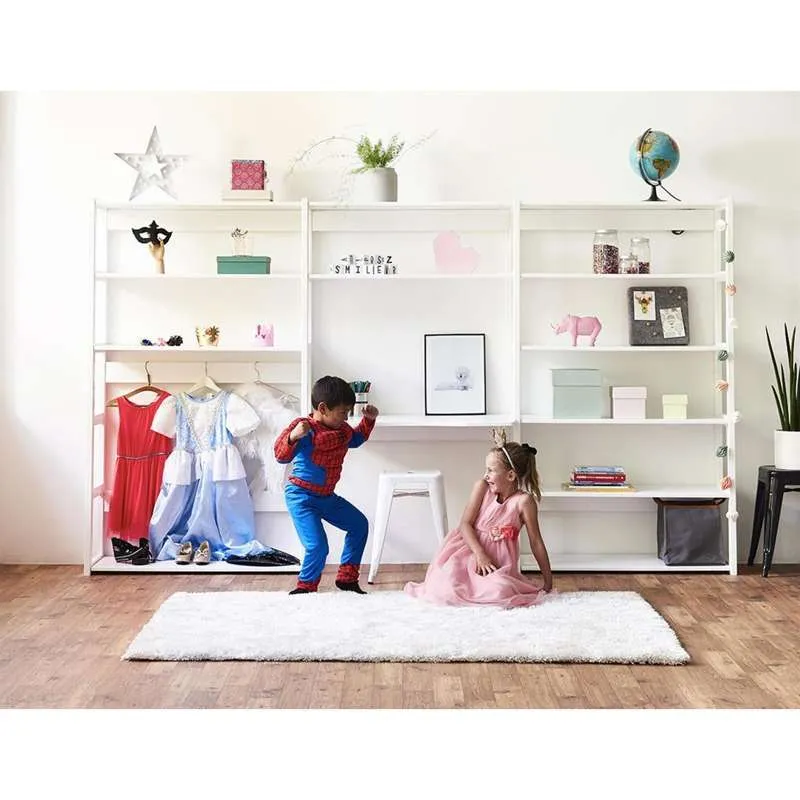 Hoppekids STOREY - Reol - 2 Sektioner m. 8 Hylder - Flere Størrelser - Hvid