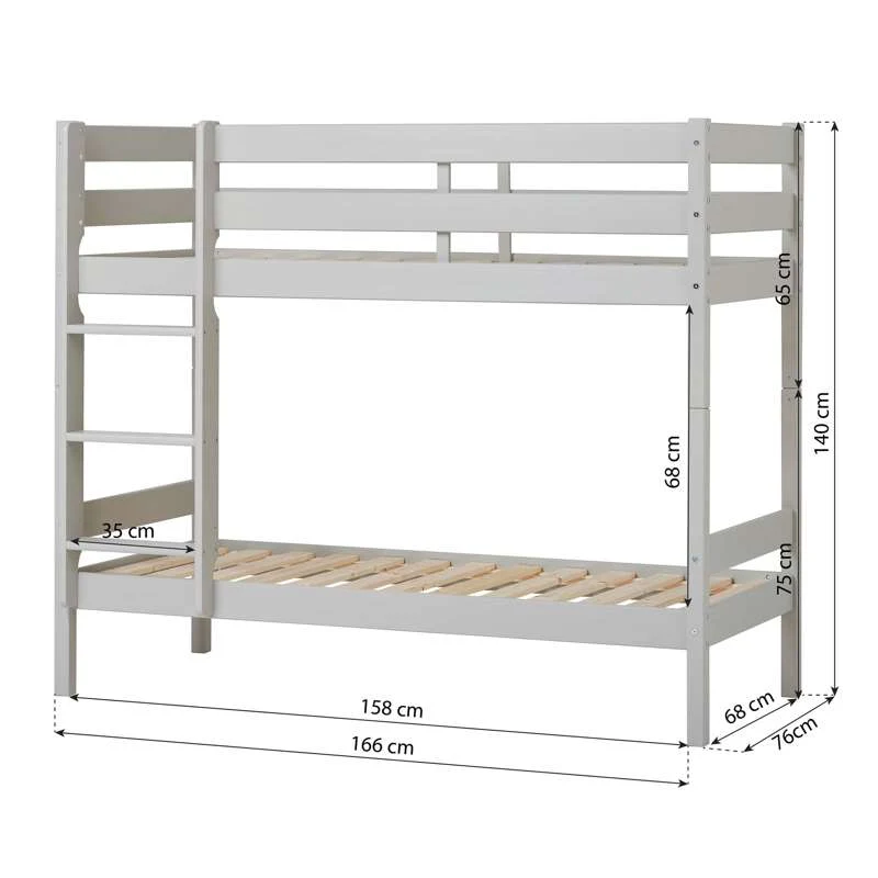 Hoppekids ECO Comfort - Bunk Bed (Multiple Sizes) - Dove Grey