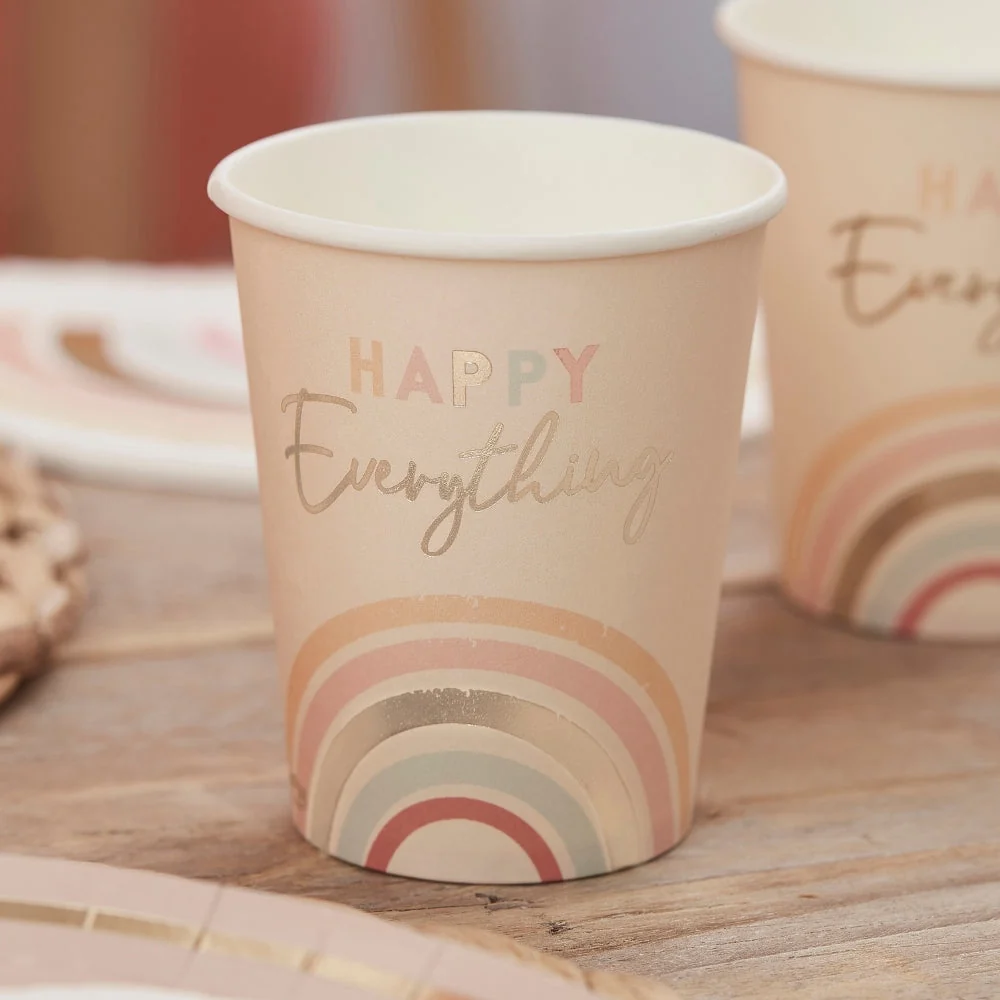 Gingerray Paper Cup Happy Everything Natural Rainbow Birthday Party Mug