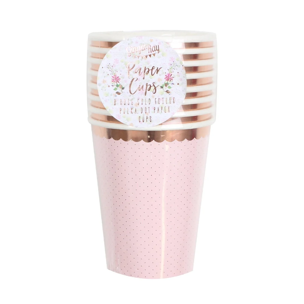 Gingerray Хартиена чаша Rose Gold Spotty