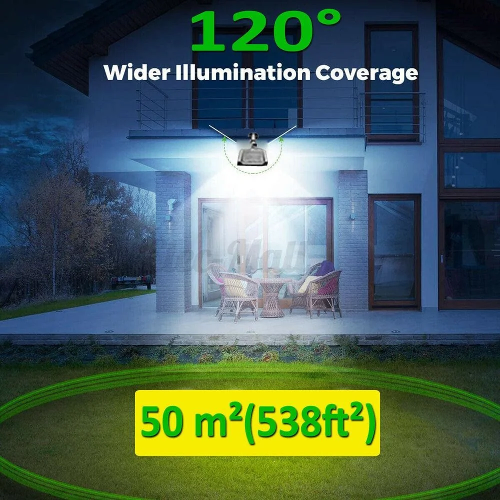 Соларна LED лампа за външна употреба, 36 см x 11,5 см, 3072 лумена, 128 Cob LED диода, 25,6 W - еквивалент на 205 W крушка...