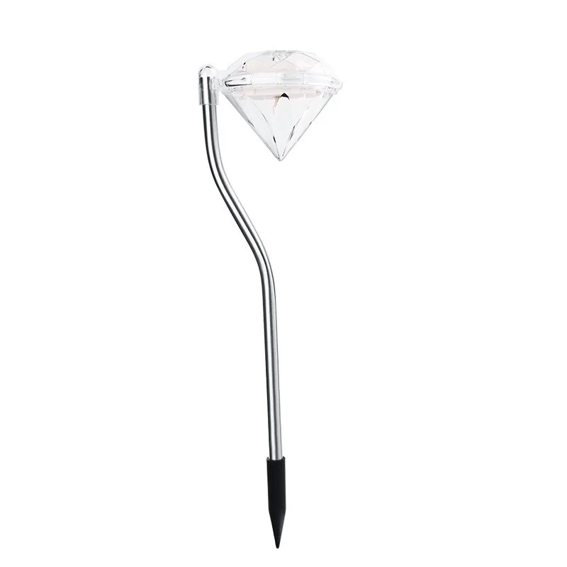 LED соларна градинска лампа тип диамант, височина 30 см, 2V, Abs, 600Mah, топло бяло