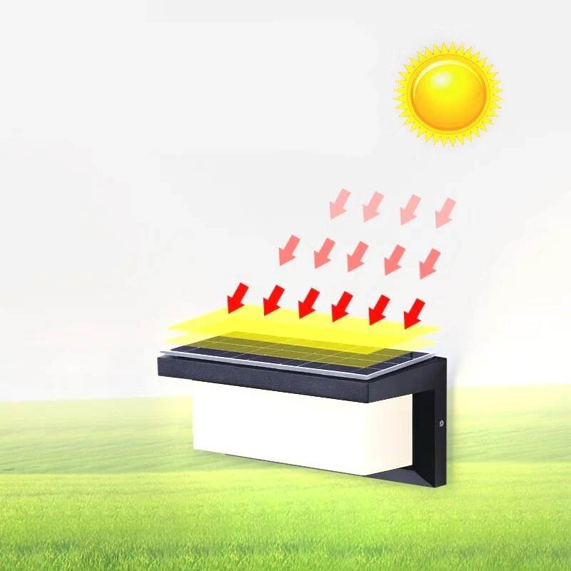 Соларна стенна лампа със студено бяло LED осветление | LumenLeaf