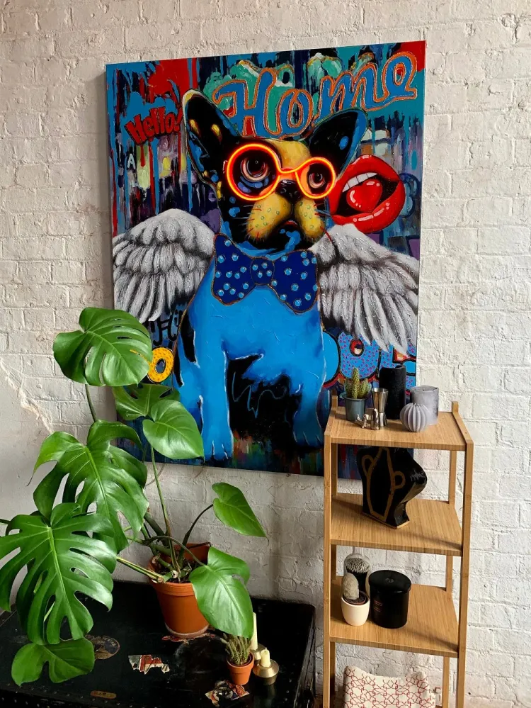 'Dog Wings' Wall Artwork LED Neon - STANDARD