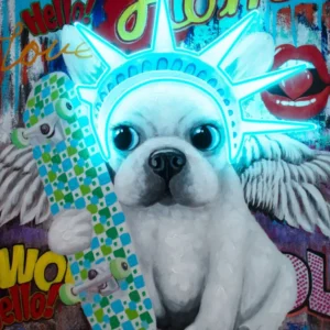 'Liberty Dog' Wall Artwork LED Neon - STANDARD