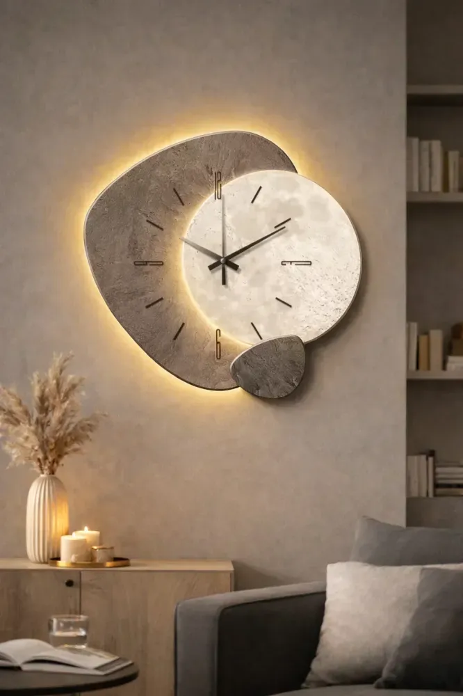 Декоративен стенен часовник с LED осветление