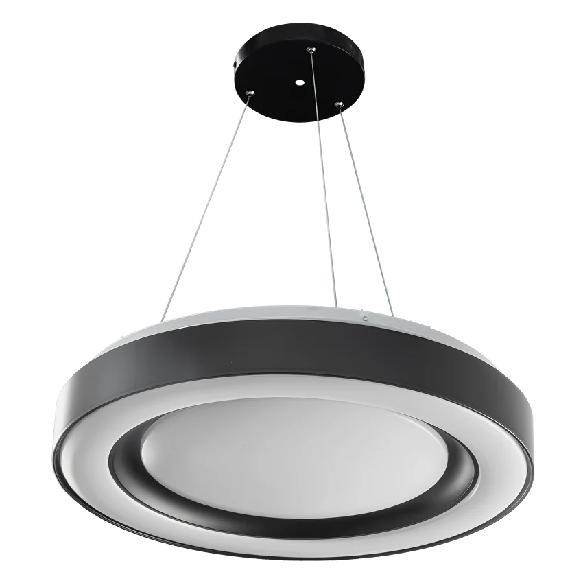 LED димираща ССТ плафониера с дистанционно управление, черен, max.72W, 3000K-6000К, 220-240V AC, кръг, IP20