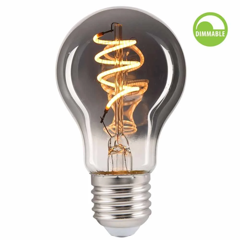 LED лампа филамент VIVALUX FLICK SMOKE LED ∙ AFS60 ∙ 4W ∙ 100LM ∙ E27 ∙ 1800K ∙ димируема