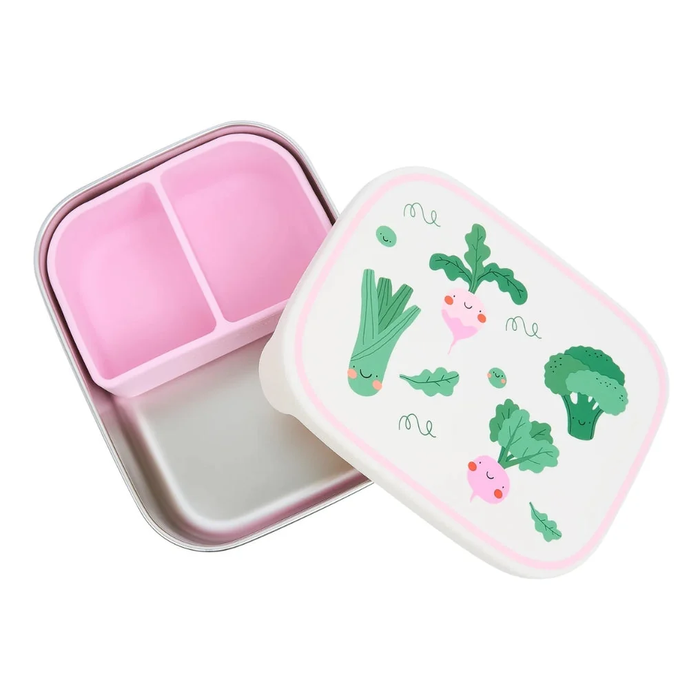 Cotton Cloud Детската кутия за обяд от неръждаема стомана с подвижни разделители Veggie Pals