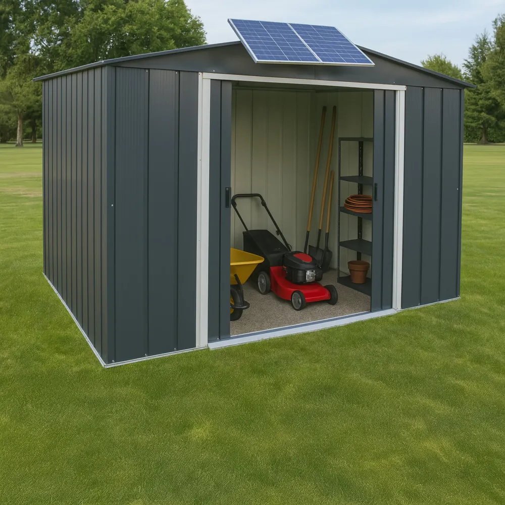 Duramax ECO 3,12 x 2,34 m метален навес - антрацит с мръсно бели гарнитури